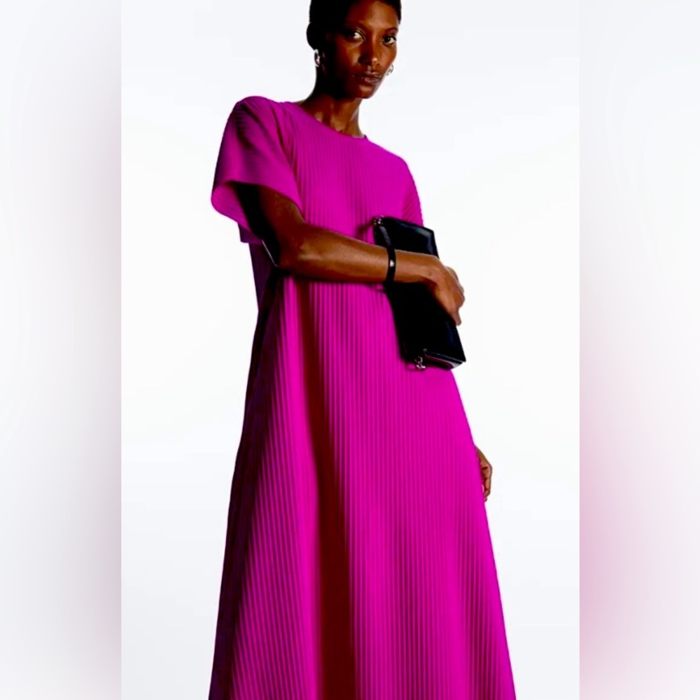 COS Fucsia Pleated Dress